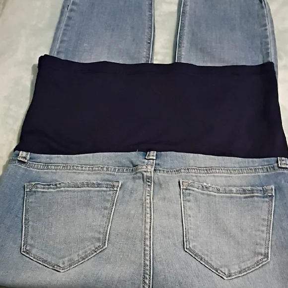 Pinkblush Light Blue Distressed Skinny Jeans Maternity Size 30 - Picture 10 of 10